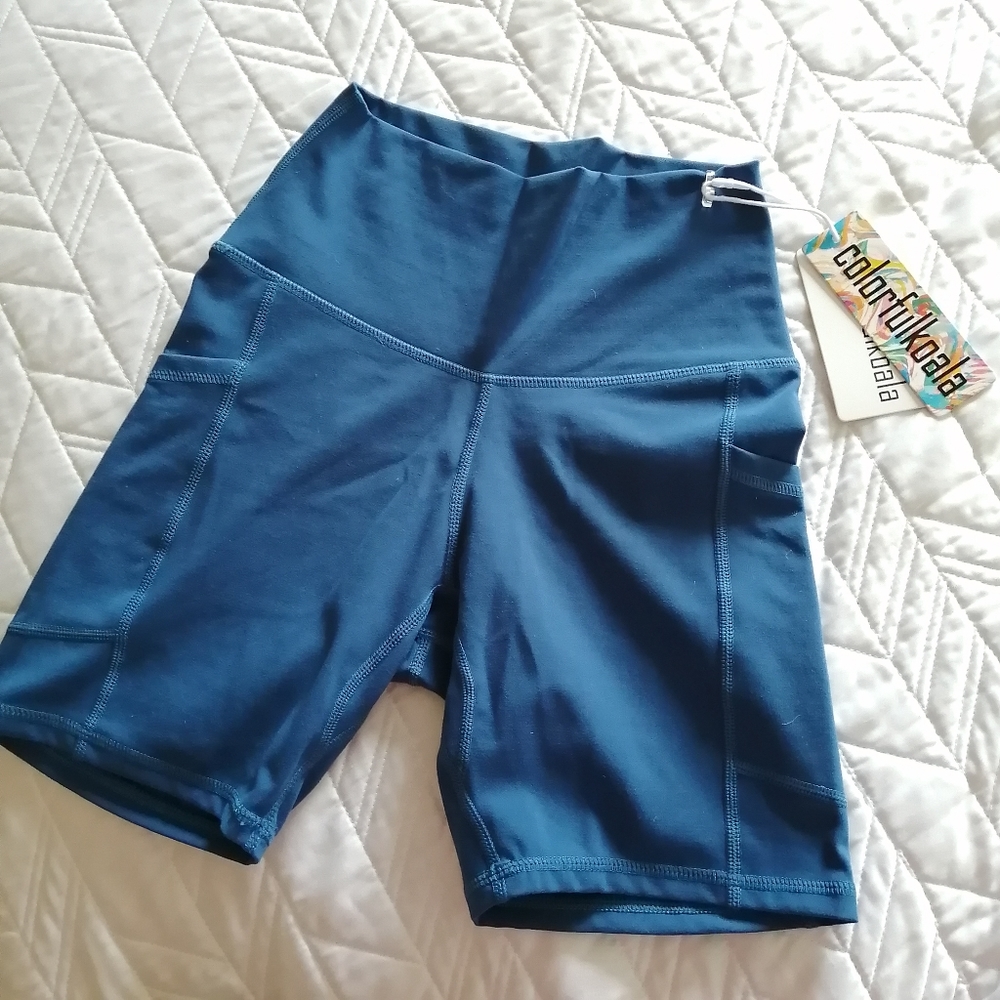 Colorfulkoala 6" Bike Shorts with Pockets, Blue XS